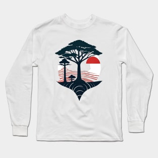 Japanese Inspired tree Design # 1 Long Sleeve T-Shirt